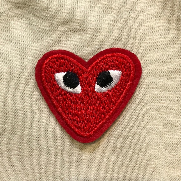NEW heart tan crewneck handmade - Picture 3 of 4